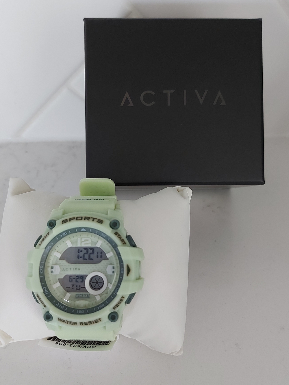 Activa Women's Mint Green Resin Strap Digital Watch
